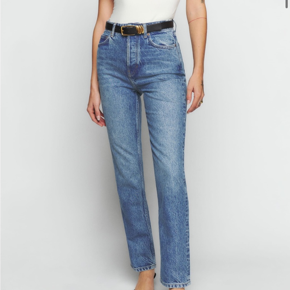 Reformation Cynthia High Rise Straight Long Jeans